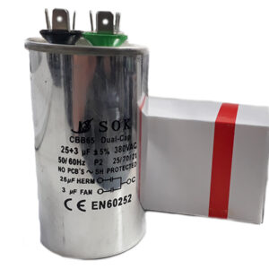 Capacitor Duplo 25+3 MF 380 Vac +-50x90mm
