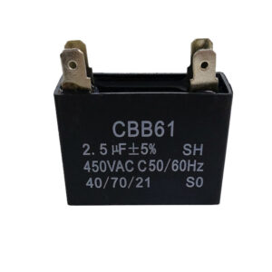 Capacitor preto Quadrado 2,5Uf 450 vac